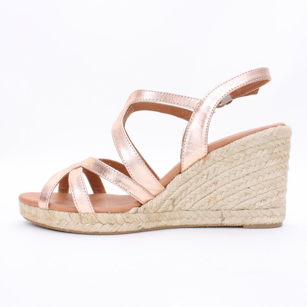 Eric michael lindsey wedge sandal cosmos rose gold new 41/10 m